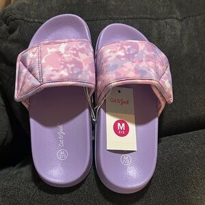 Cat & Jack Kids Pink and Purple Slide Sandals - Size2/3